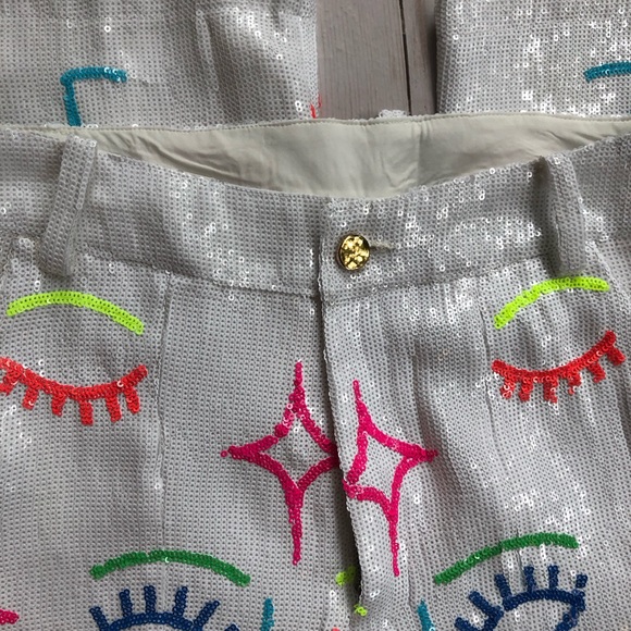 Sold Out Queen Of Sparkles Sequin Face Pants - Picture 9 of 10